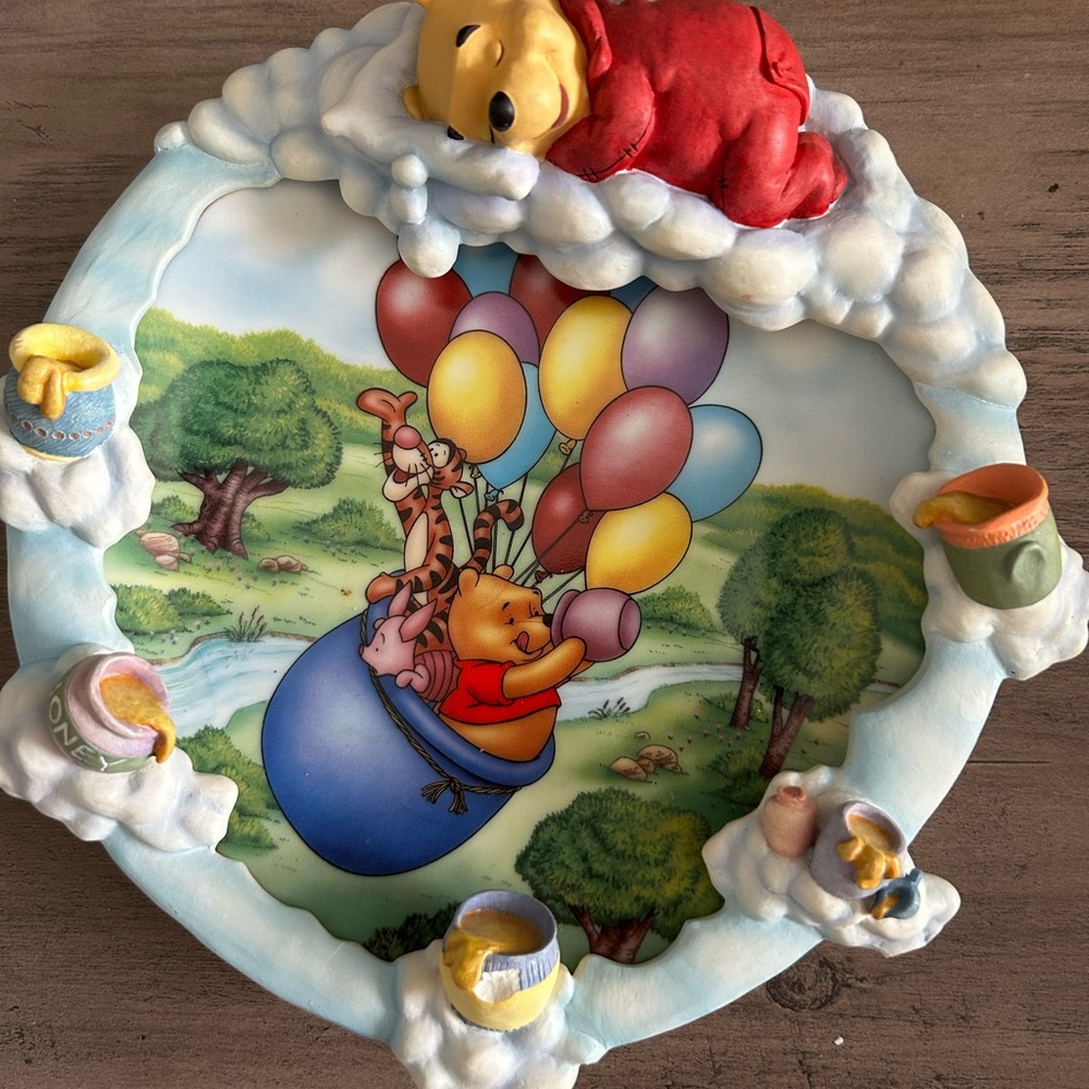 Disney Winnie the Pooh Blue Balloon Party Platter